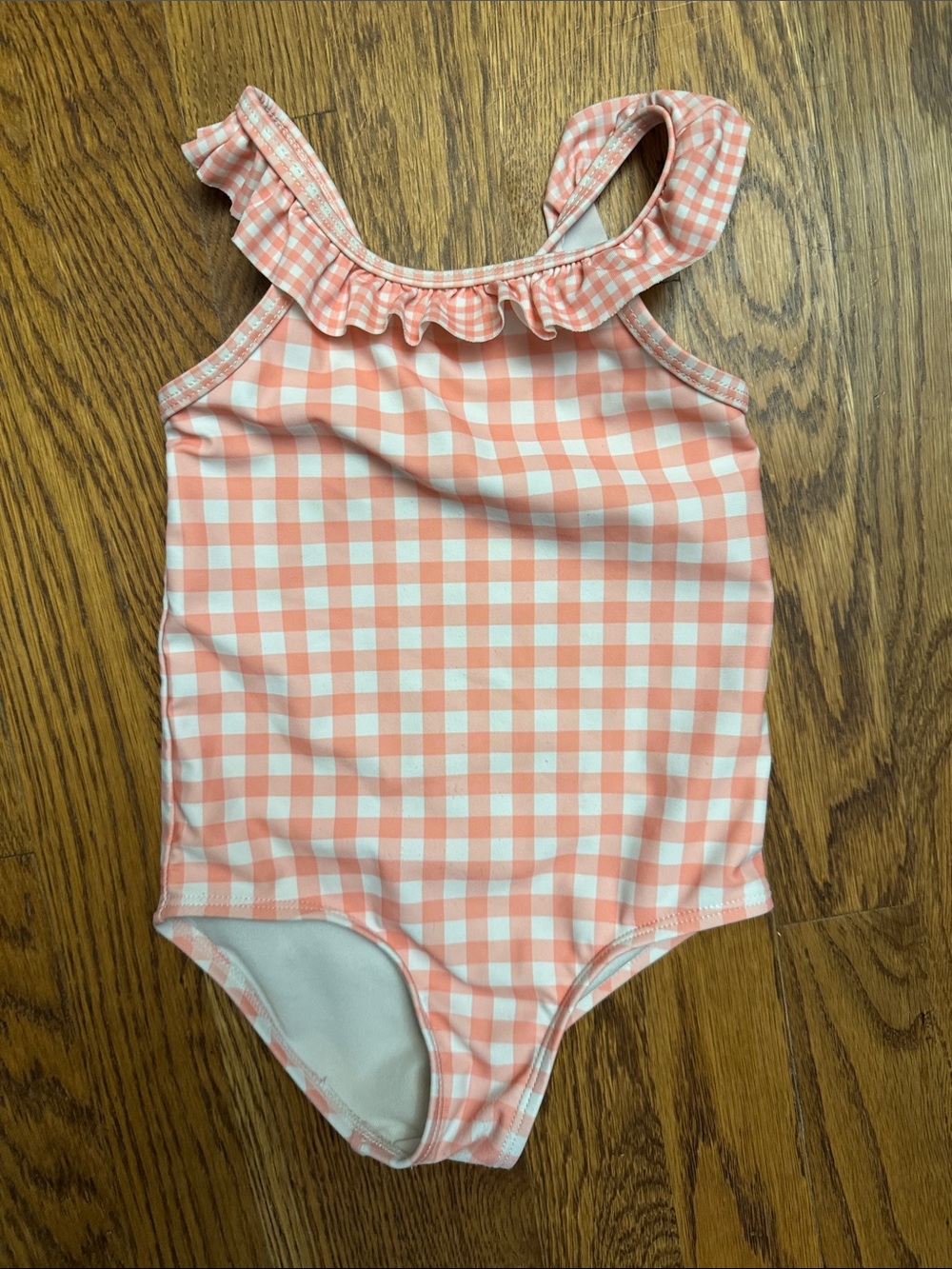 Carter's Coral Gingham Ruffle One-Piece Swimsuit size 2T